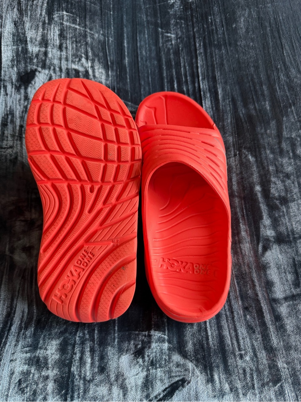 Hoka One One orange Slide Sandals - Picture 3 of 4